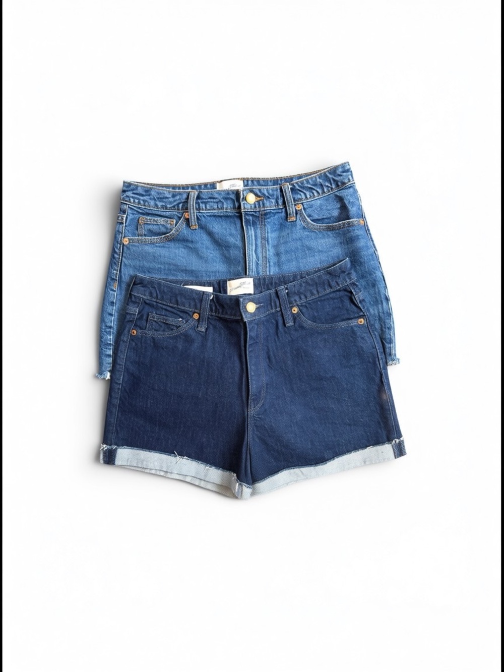 Universal Thread Two-Pair Denim Shorts in Light Blue and Dark Blue